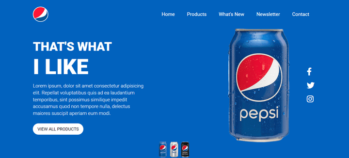 موقع ويب ياستخدام HTML CSS لشركة PEPSI