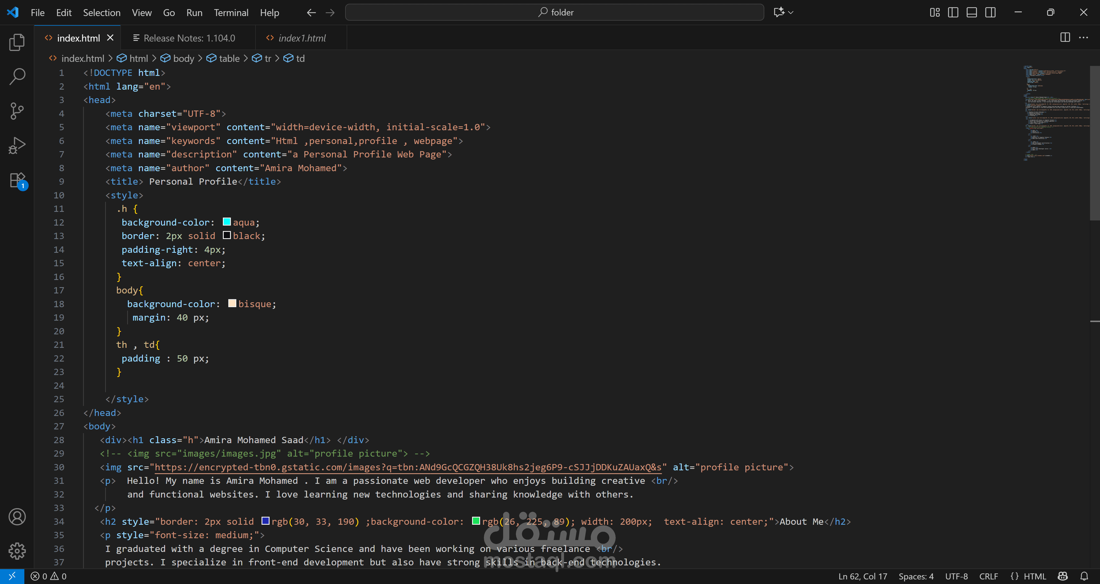 تصميم صفحة شخصية (Personal Profile Page) باستخدام HTML& CSS