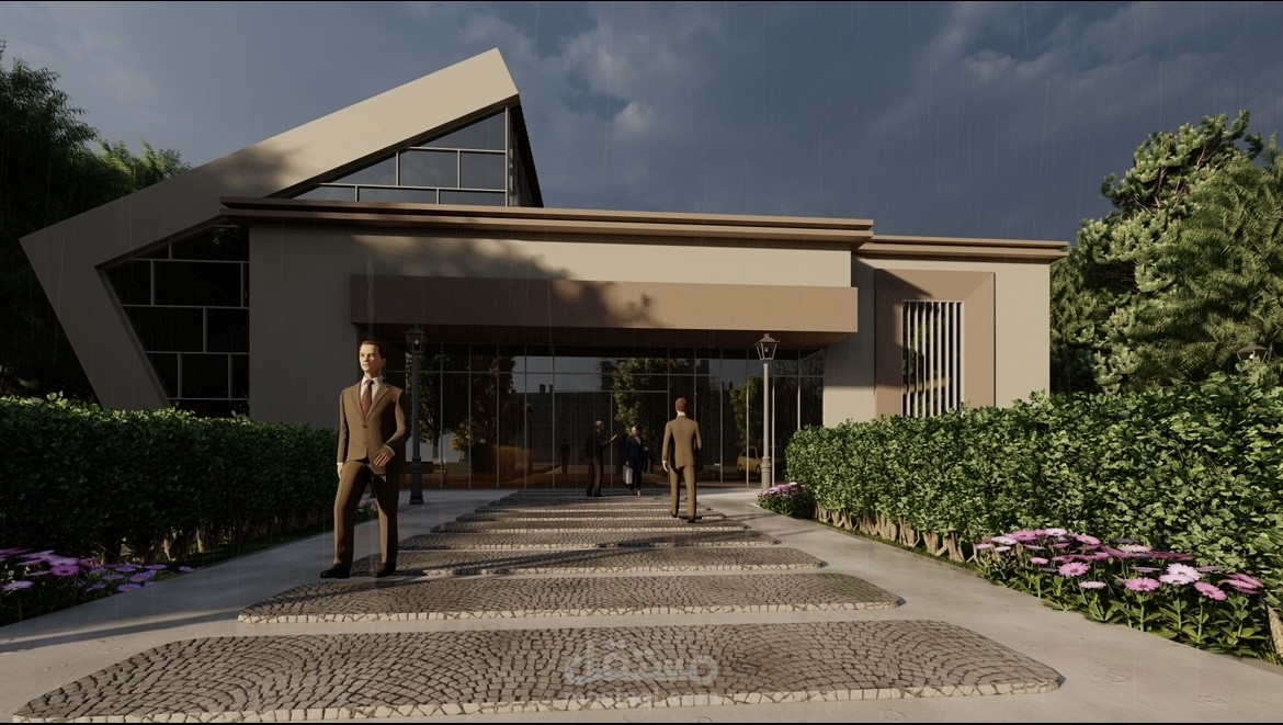 تصميم معماري متكامل لمبنى إداري عصري من مرحله التحليل الي تصميم الواجهات واعداد ال3d