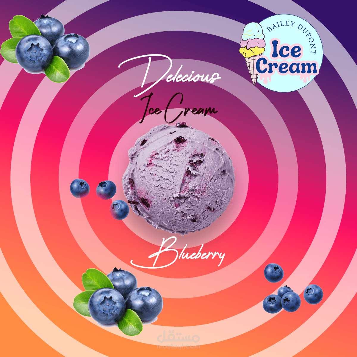 Blueberry Ice Cream Poster