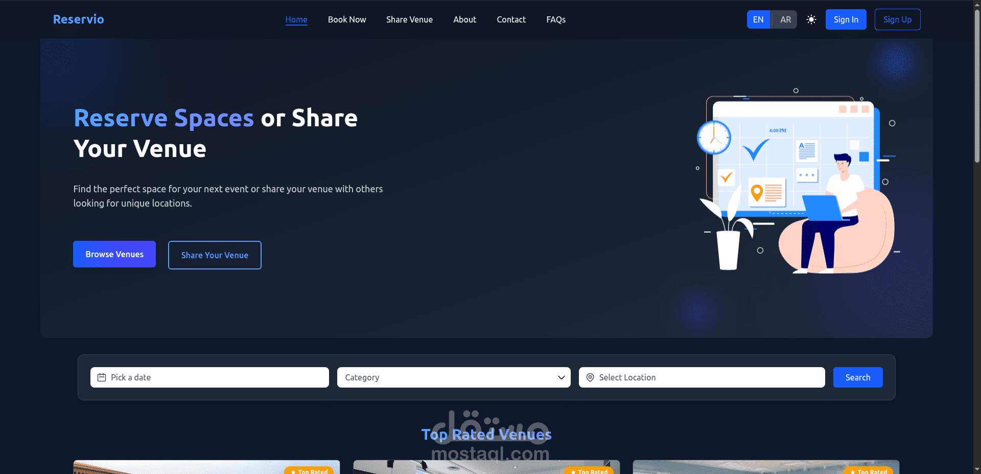 Reservio – Venue Booking Web Application