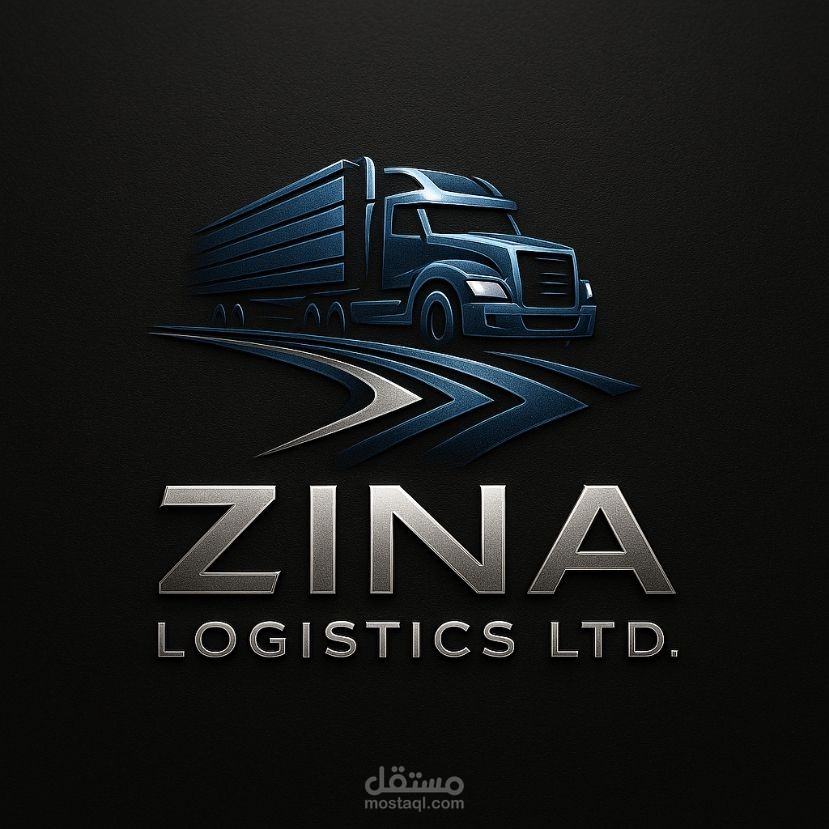شعار شركة ZINA LOGISTICS LTD – تصميم ديناميكي يعكس هوية شركة نقل بري حديثة