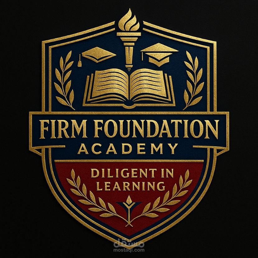 شعار أكاديمي احترافي لمؤسسة Firm Foundation Academy