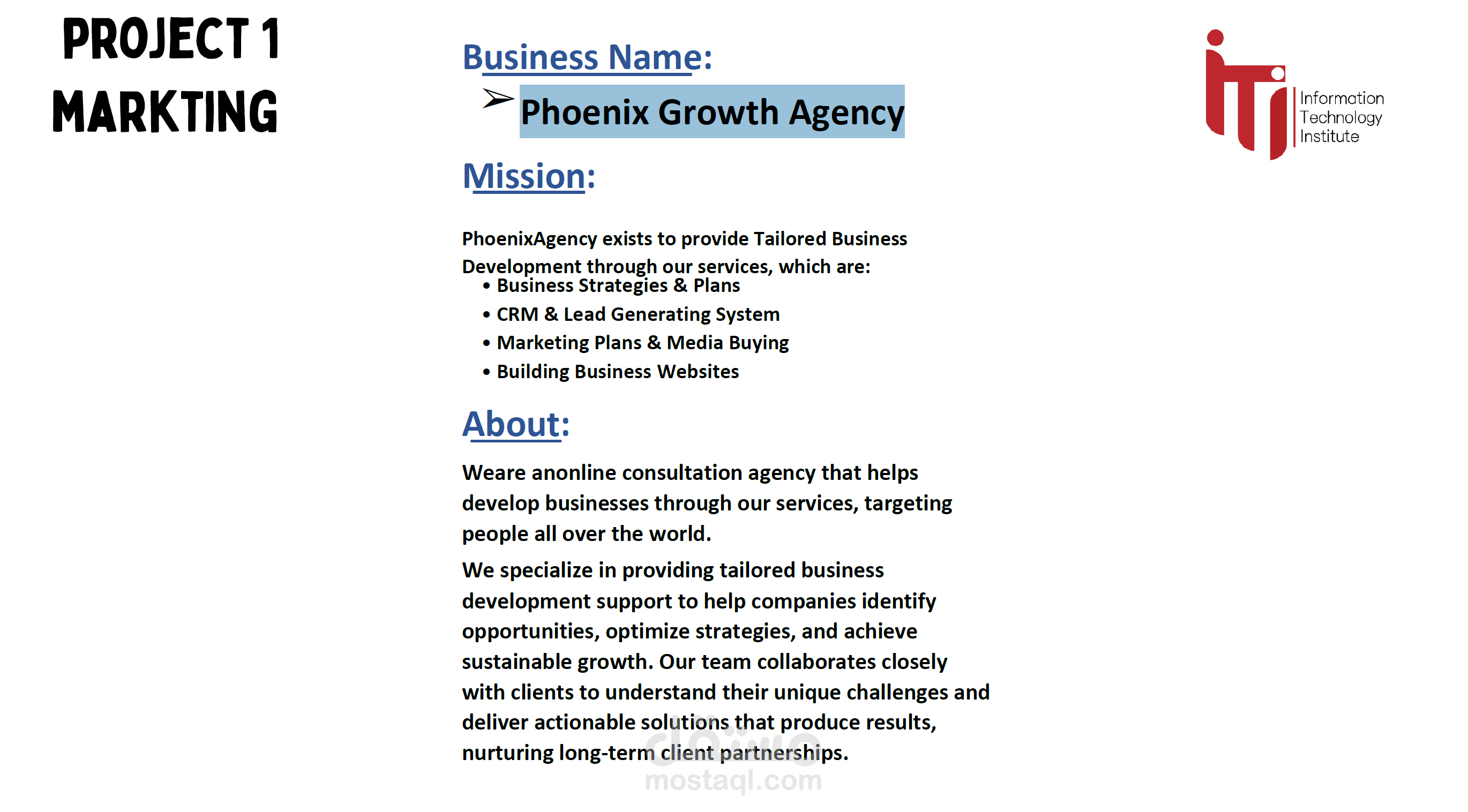 تصميم استراتيجية تسويقية شاملة لشركة Phoenix Growth Agency مع تطوير خطة محتوى تسويقي"