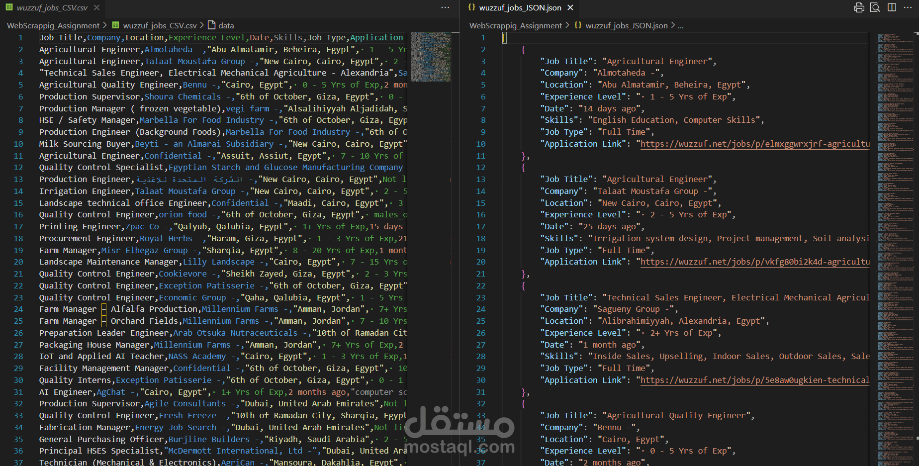 Wuzzuf Scraping Engineering Jobs