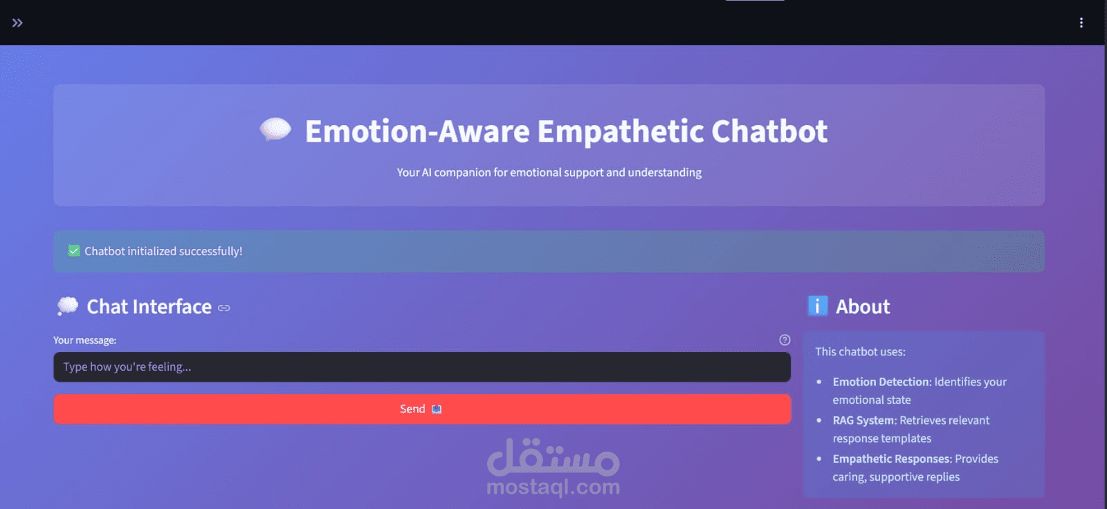 شات بوت مخصص للمحادثات النفسية وتحديد المشاعر
