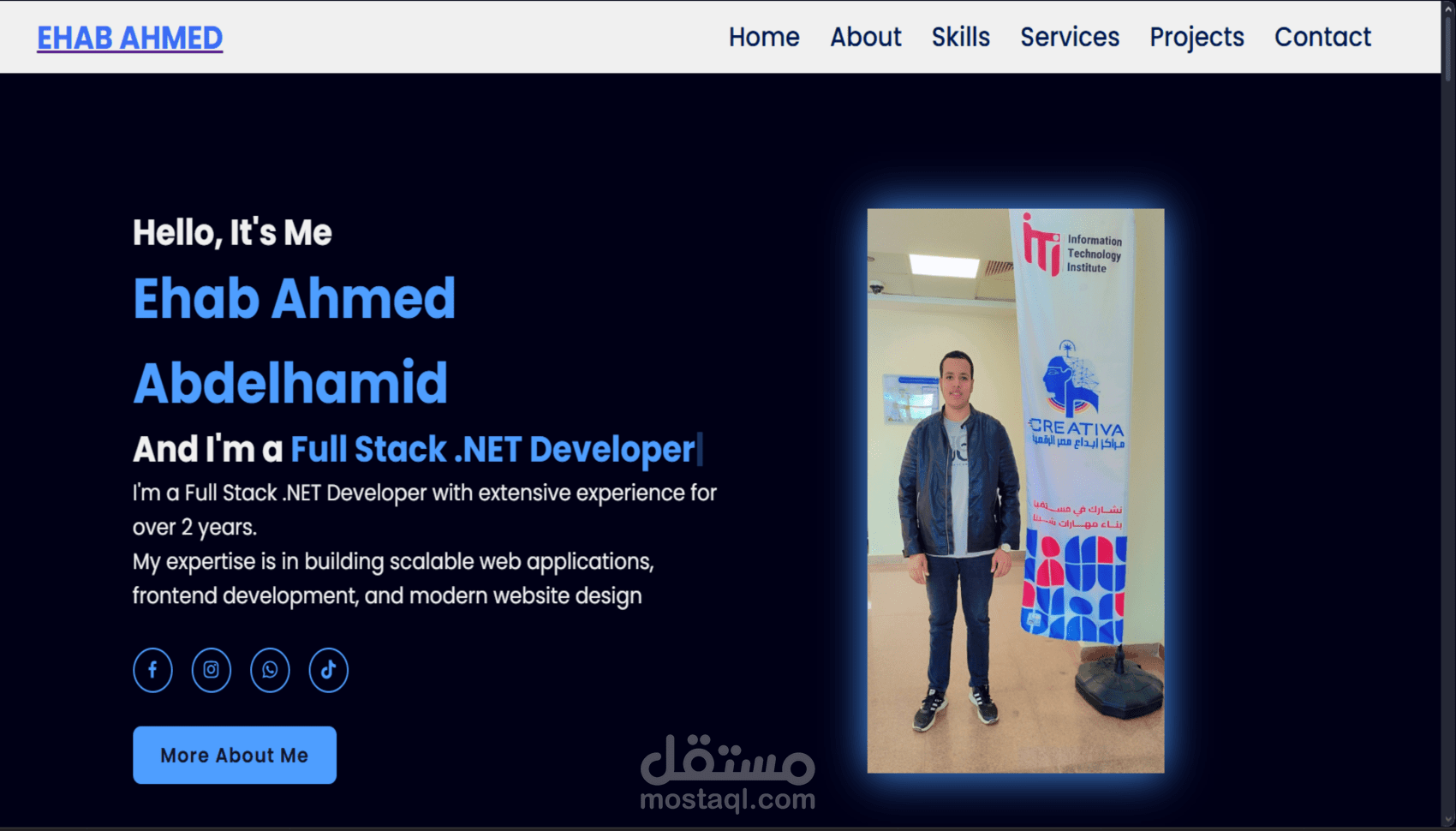 برمجة بورتفوليو لعرض اعمالك personal portfolio website