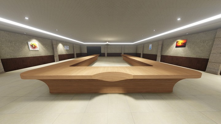تصميم ثلاثي الابعاد لطاولة اجتماعات