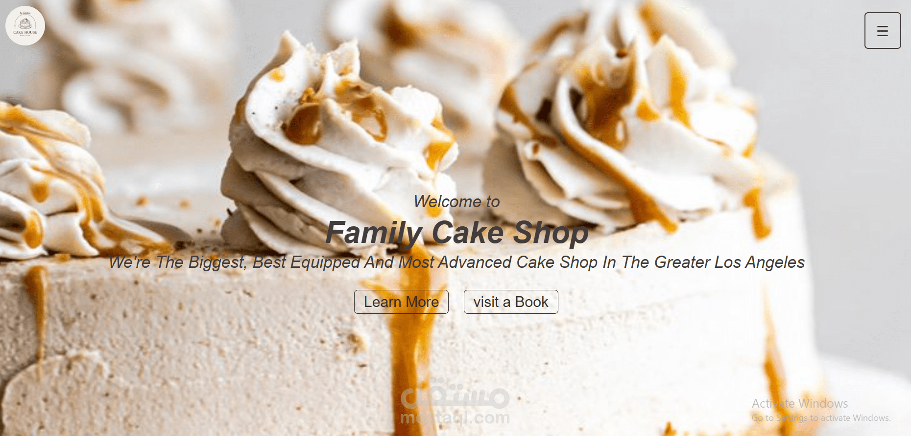 The title or topic of the project ("Cake Shop Website")