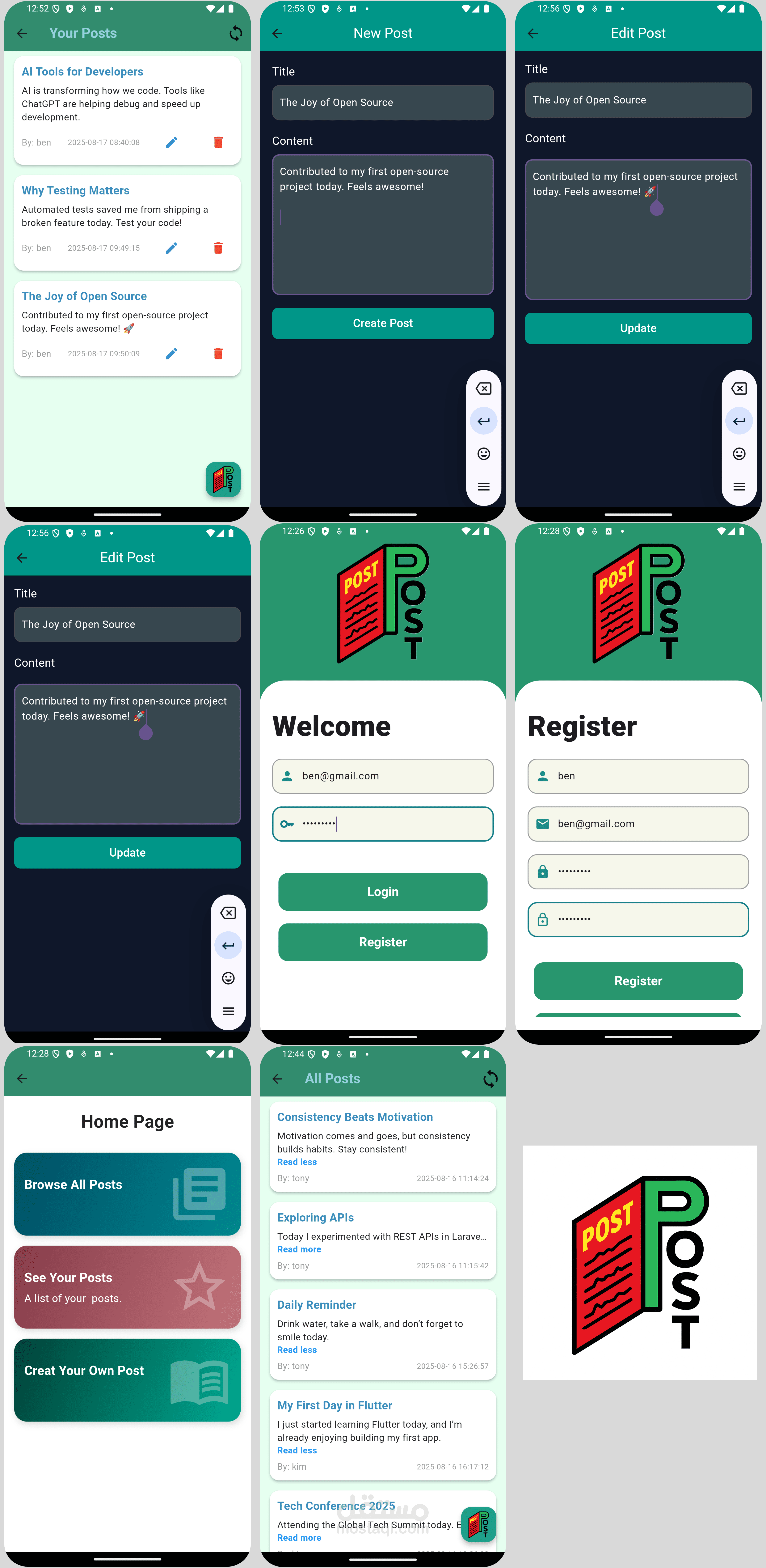 Posts — Full-Stack Posting Platform (Laravel + Flutter)