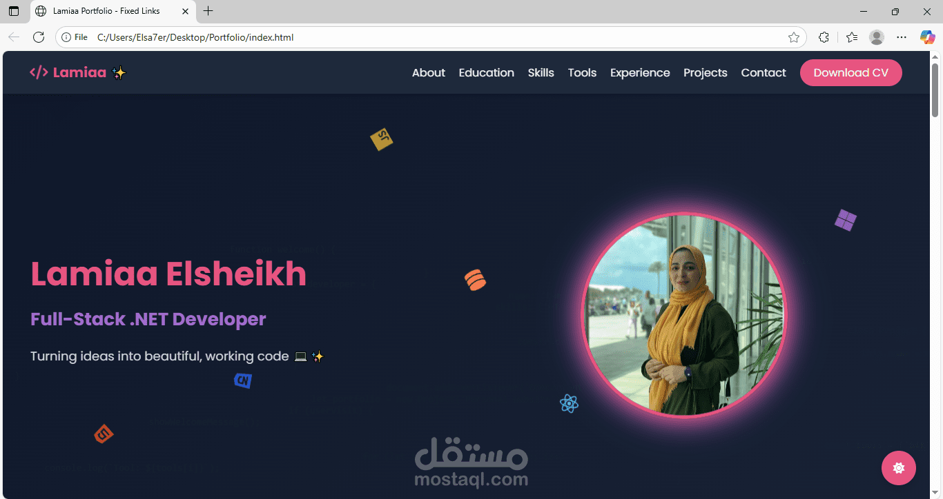 Personal Portfolio website Using HTML and CSS and JS