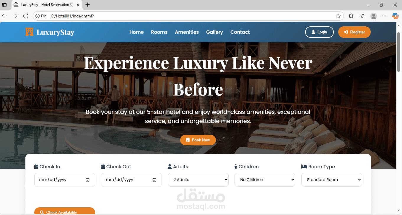Responsive Hotel Booking Front-end