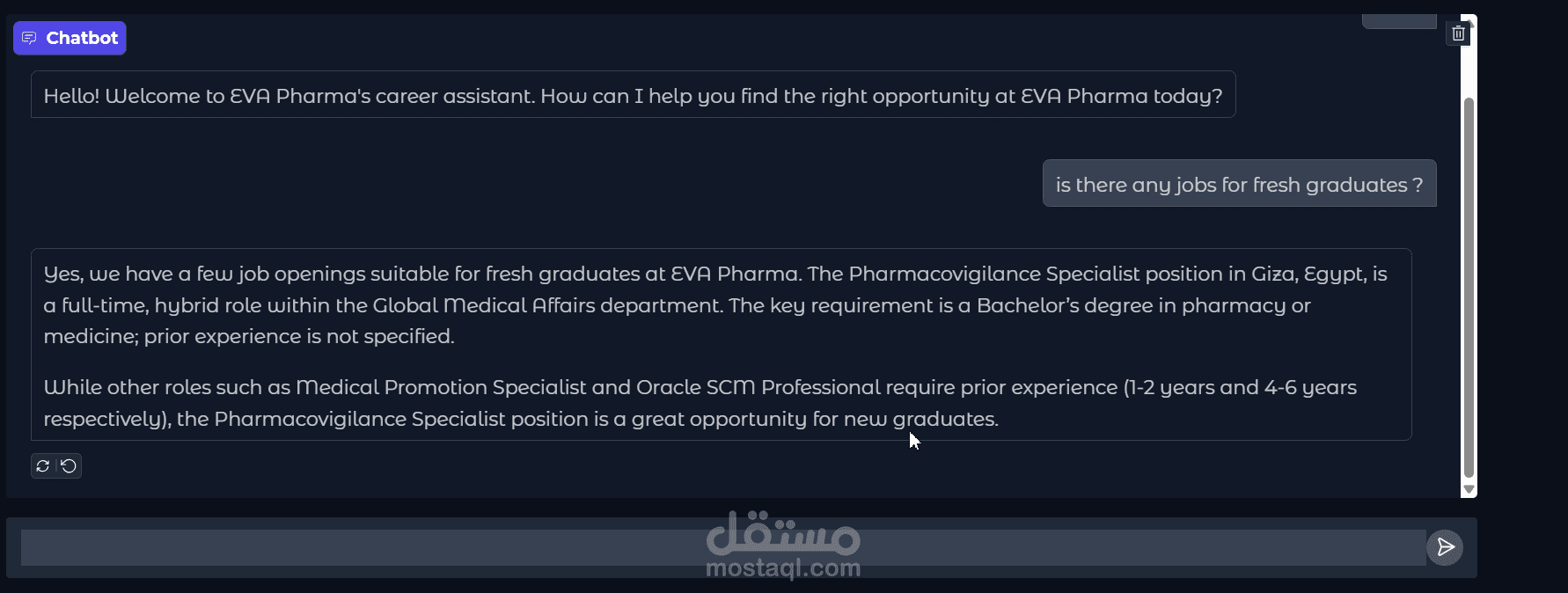 1️⃣ RAG Assistant للوظائف في مؤسسة معينة