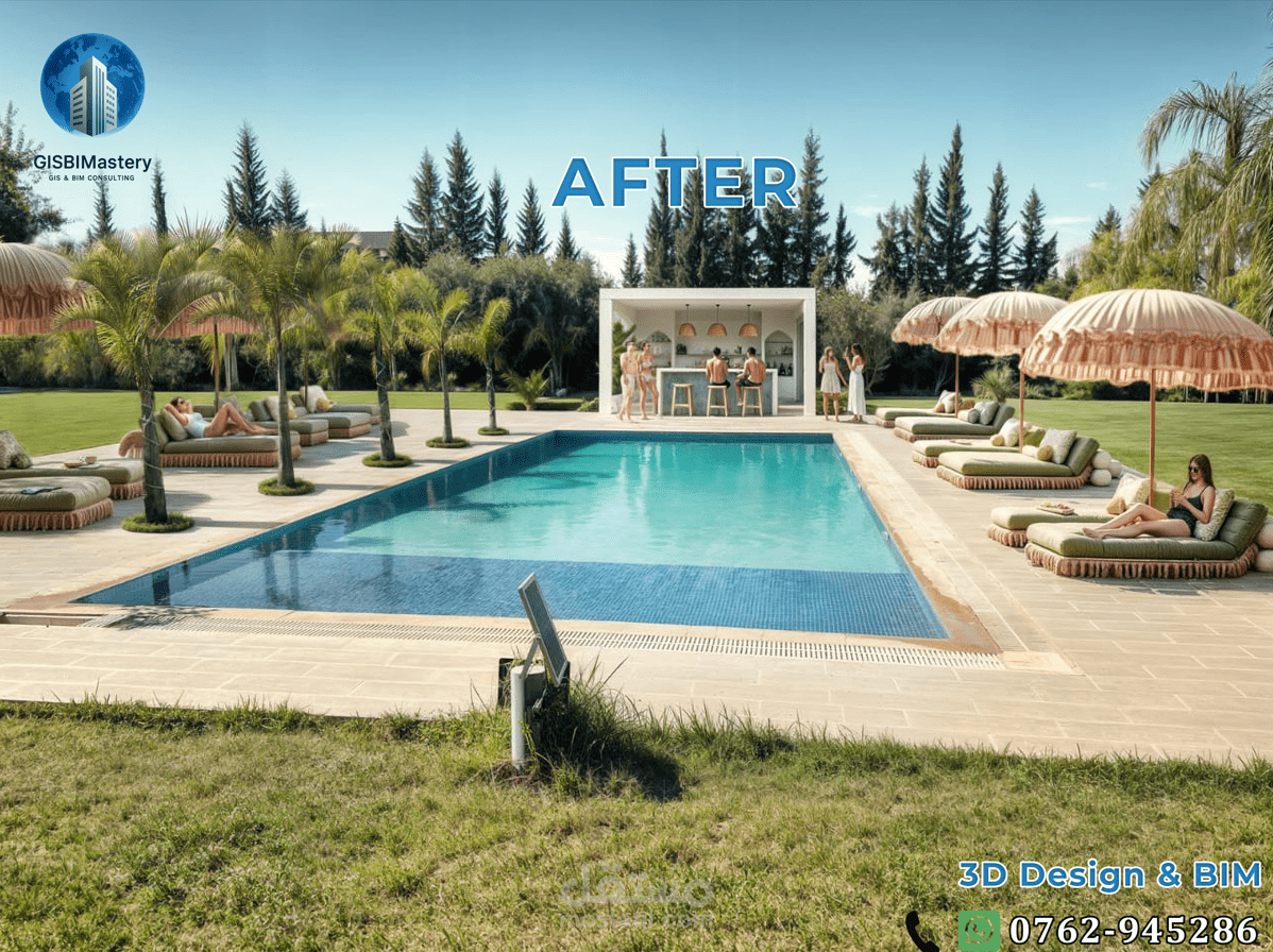 تصاميم معمارية ثلاثية الأبعاد وتعديلات فوتوشوب + غرف رياض مغربي عصري