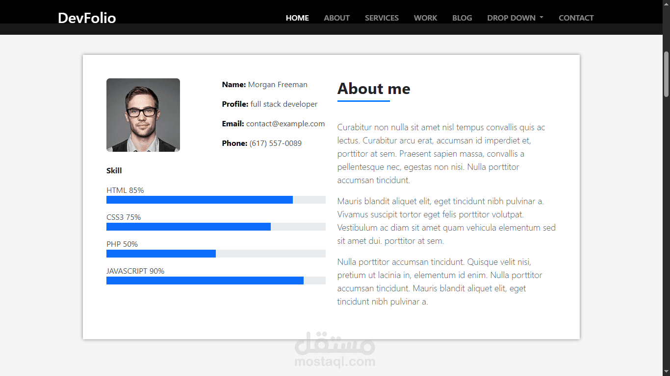 هذا موقع portfolio