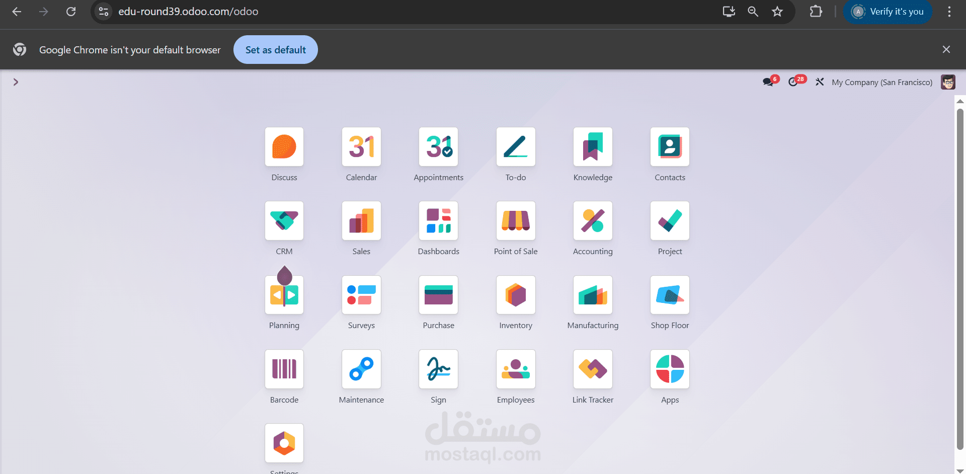 تنفيذ odoo