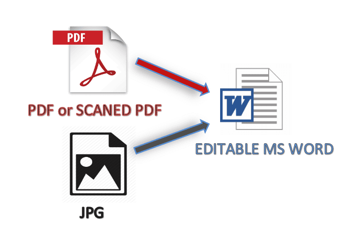 تحويل PDF او JPG الى editable MS WORD