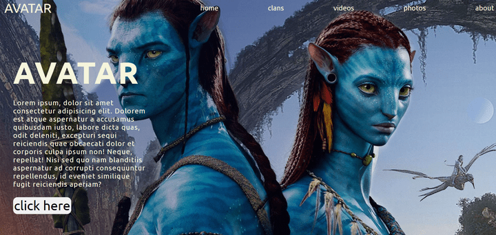 Avatar website training project