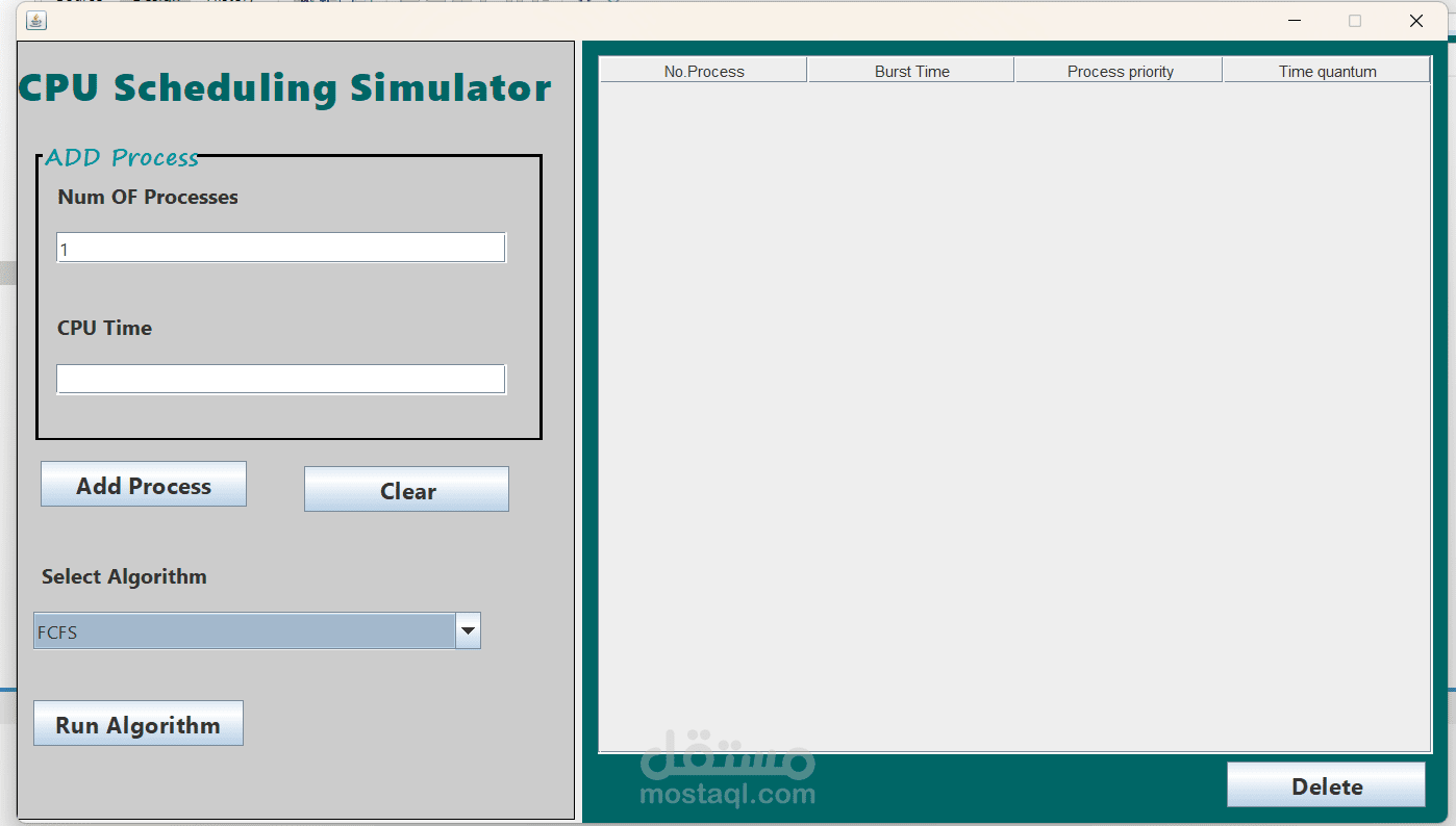 CPU Scheduling Algorithms Simulator