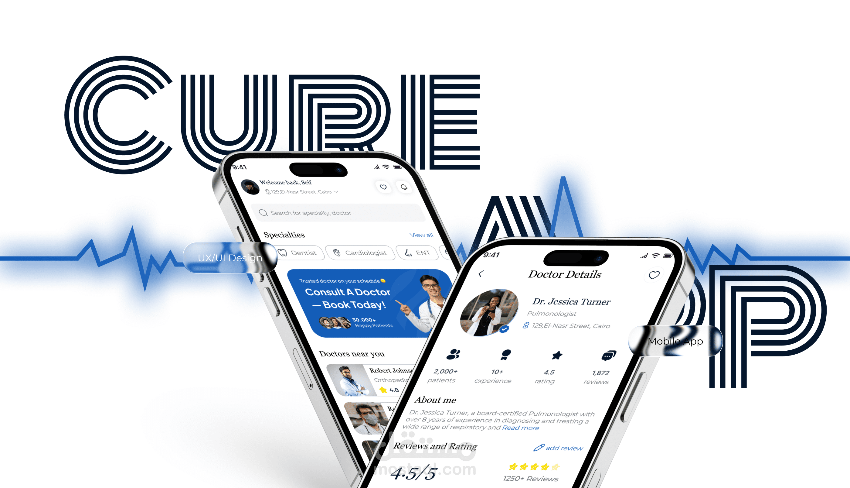 تصميم واجهة تطبيق حجز مواعيد (Appointment App UI/UX)