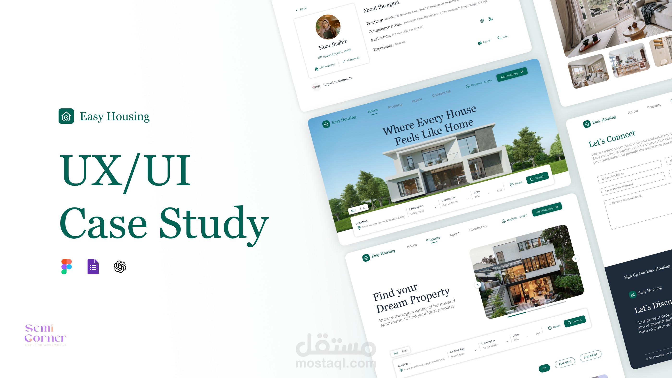 تصميم واجهة تطبيق Easy Housing (UI/UX لتأجير وإدارة العقارات)