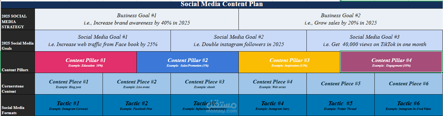 content calender for digital marketing لمشروع تمر الاصيل
