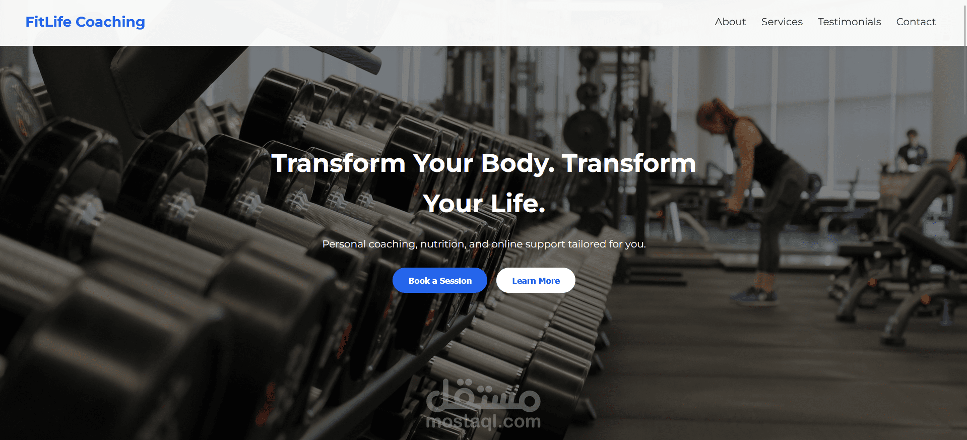 gym landing page