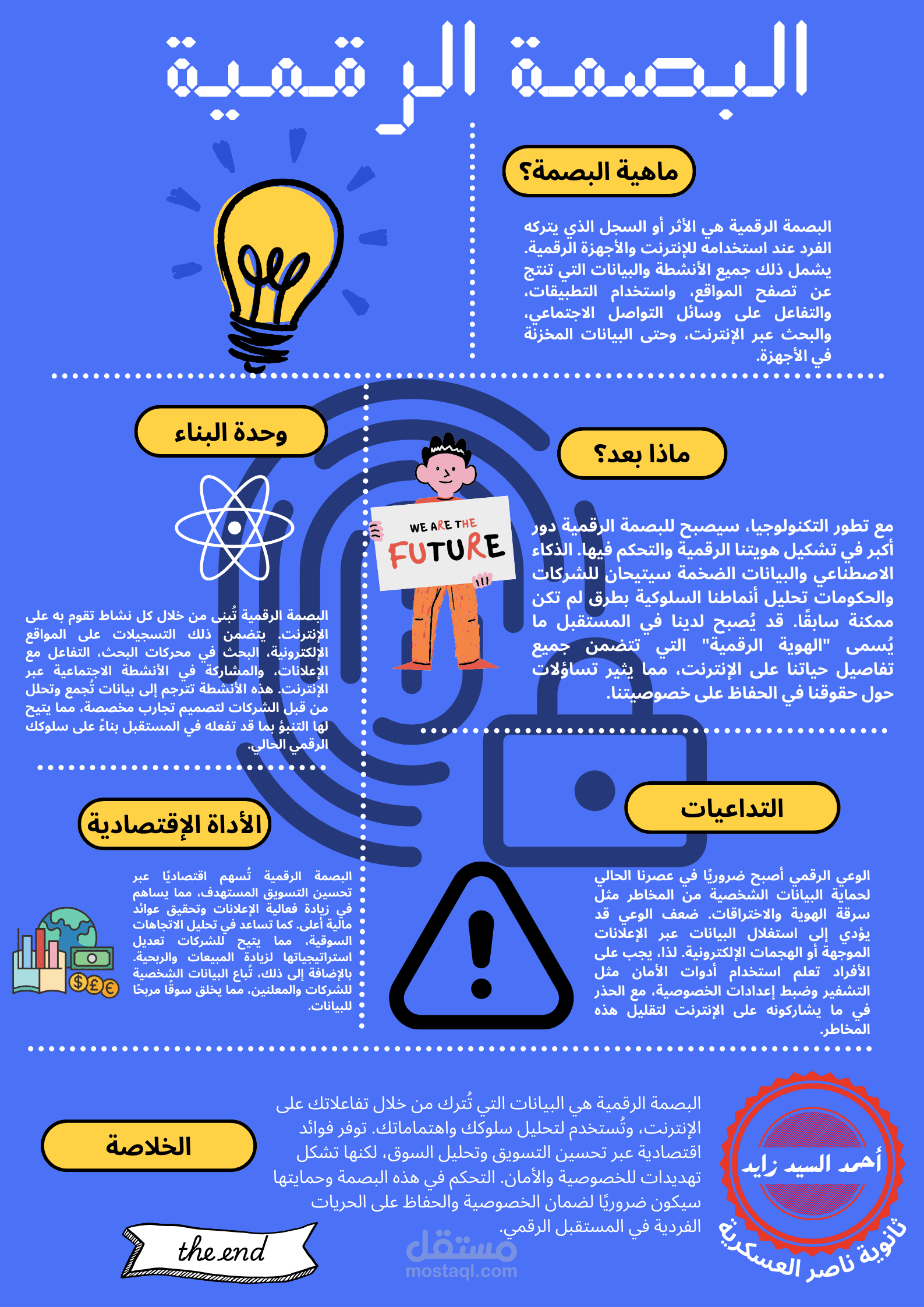 تصميم بوستر رقمي للتوعية بمخاطر الإنترنت