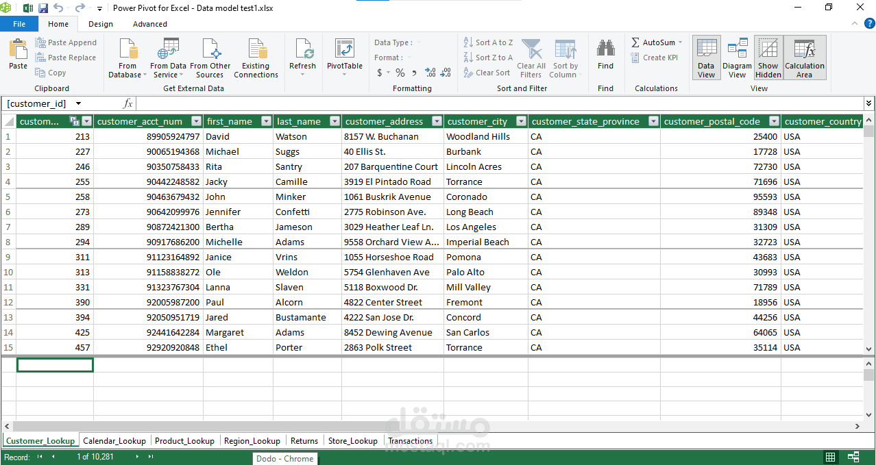 Data Model om Excel