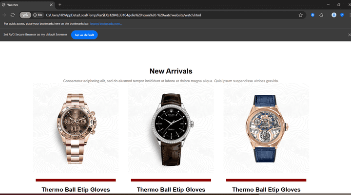 Watch Store Landing Page – HTML, CSS, JavaScript