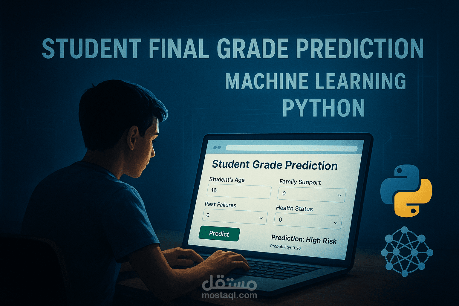 Student Final Grade Prediction — التنبؤ بالدرجات النهائية للطلاب باستخدام ML وPython