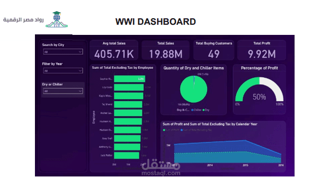 insightful analysis on the WWI Dashboard using power bi
