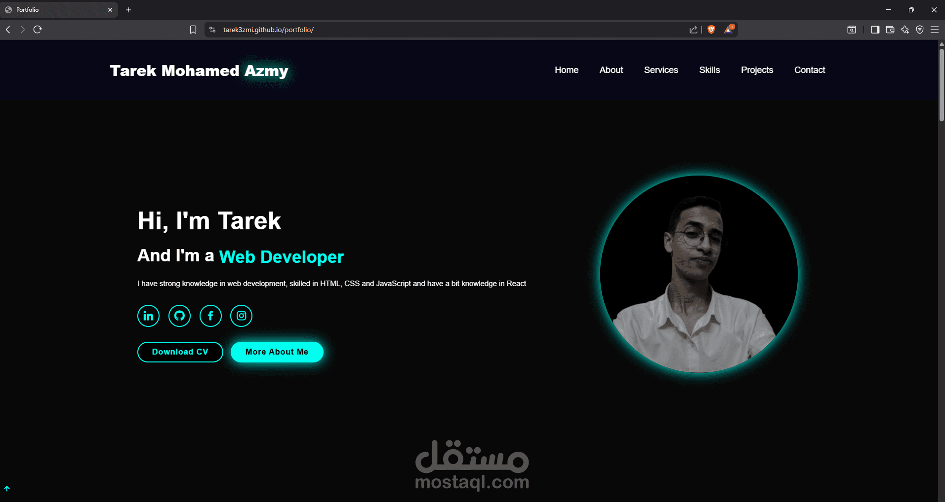 الملف الشخصي الخاص بي(portfolio) باستخدام ال html & css فقط