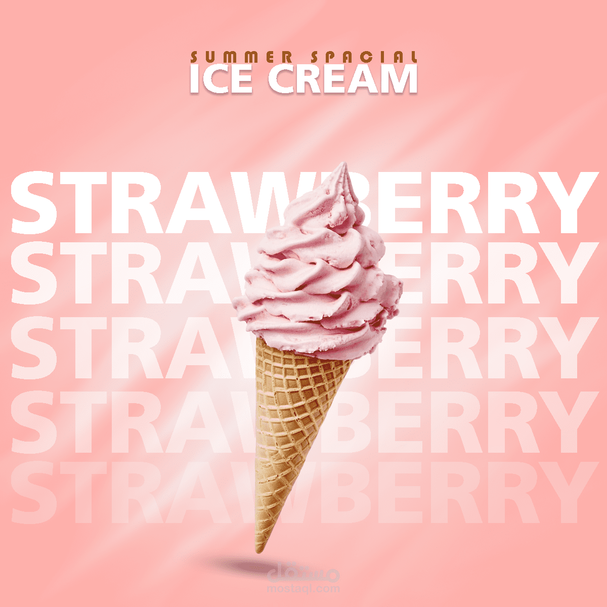 Summer Special Strawberry Ice Cream Poster