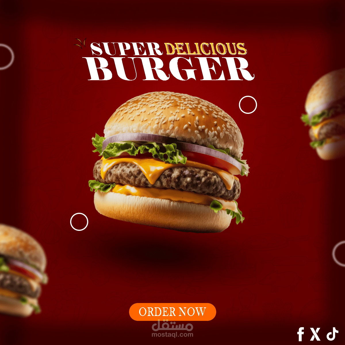Super Delicious Burger Advertisement Design