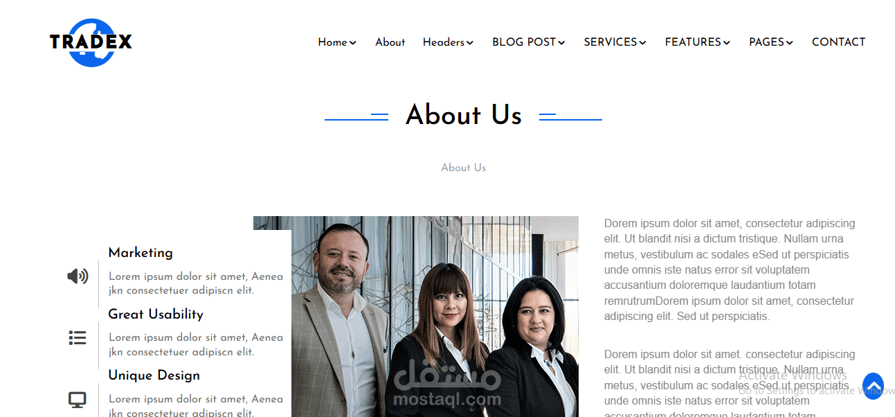 Tradex website