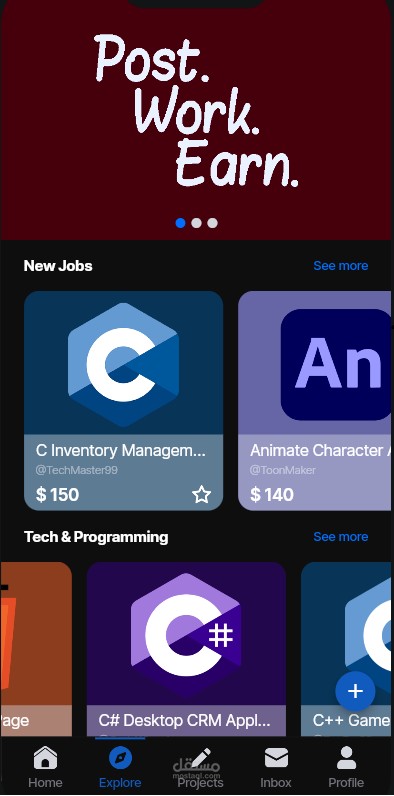 تطبيق للتوظيف بستخدام flutter