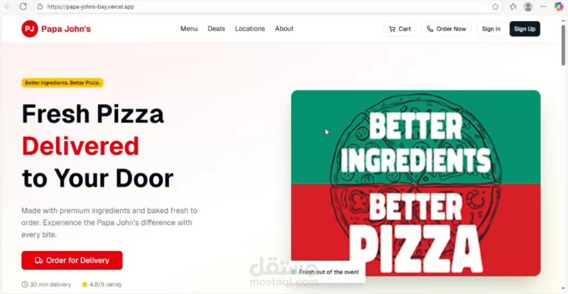 Papa john’s website