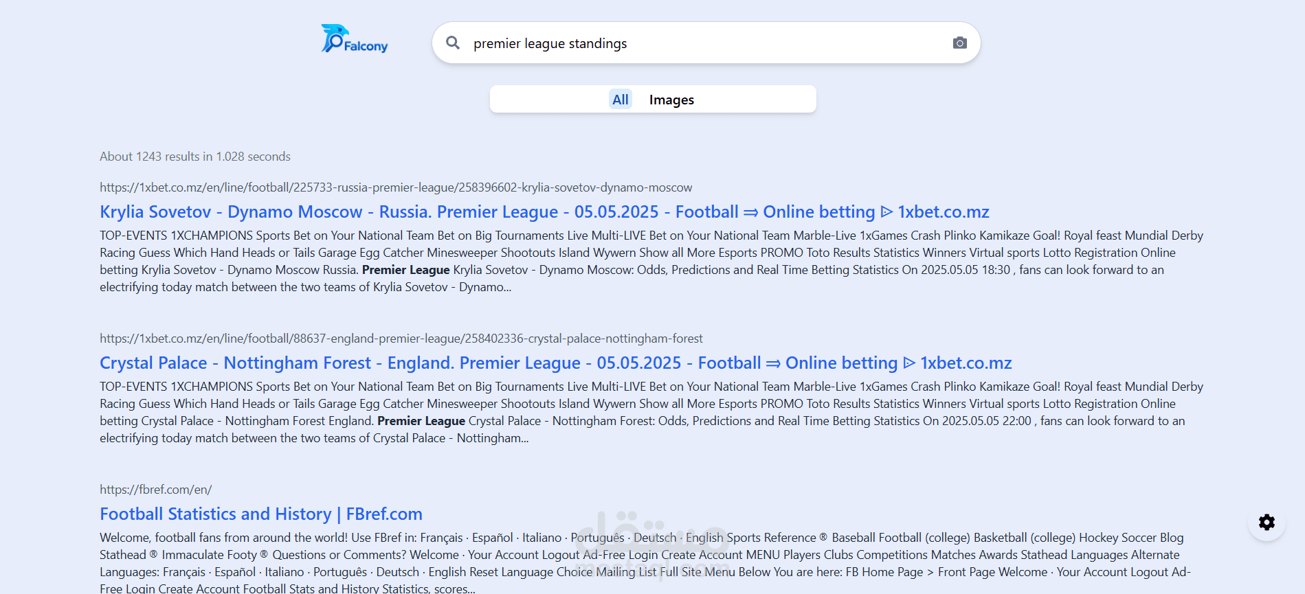 Falcony Search Engine