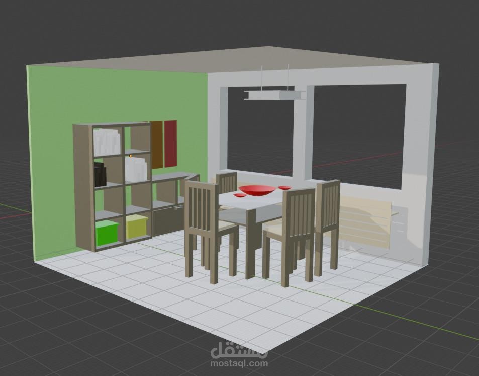تصميم داخلي ثلاثي الأبعاد لغرفة طعام – 3D Interior Design