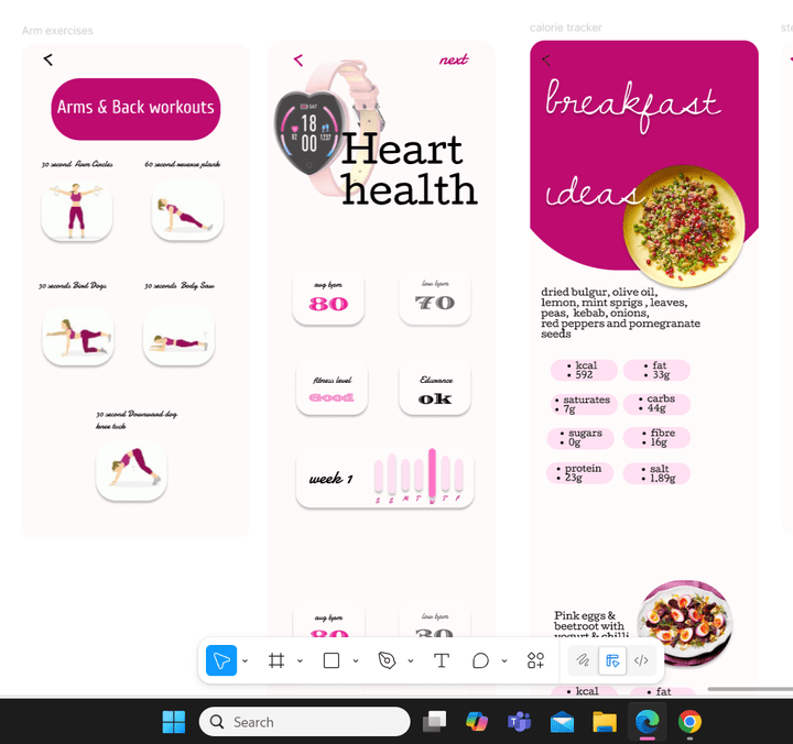 Fitness App, UI Design Sample.