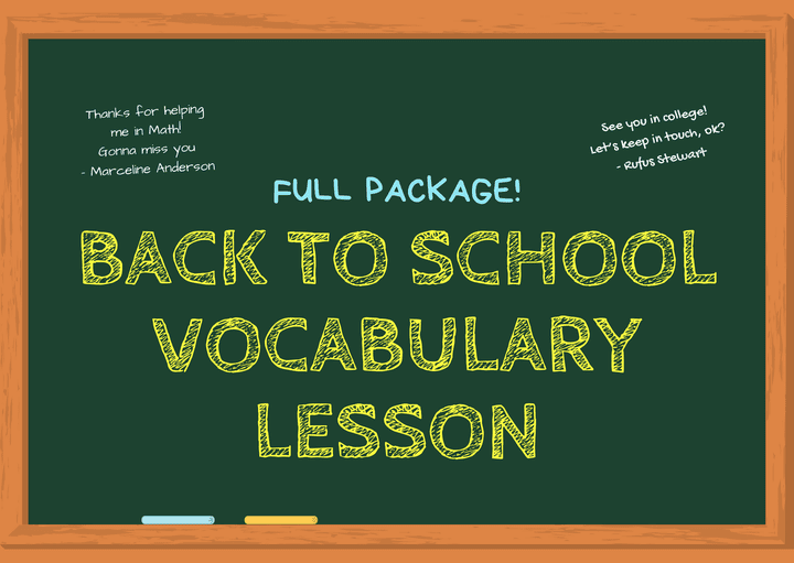 Back to School Interactive Vocabulary Cards