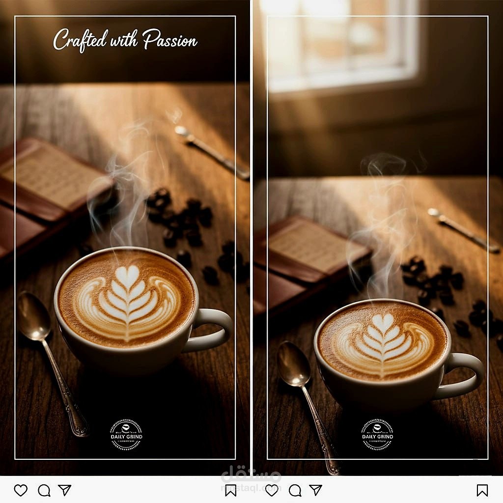 تصاميم احترافية لمنشورات القهوة على انستغرام
