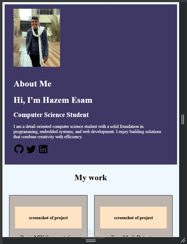 portfolio using HTML,CSS