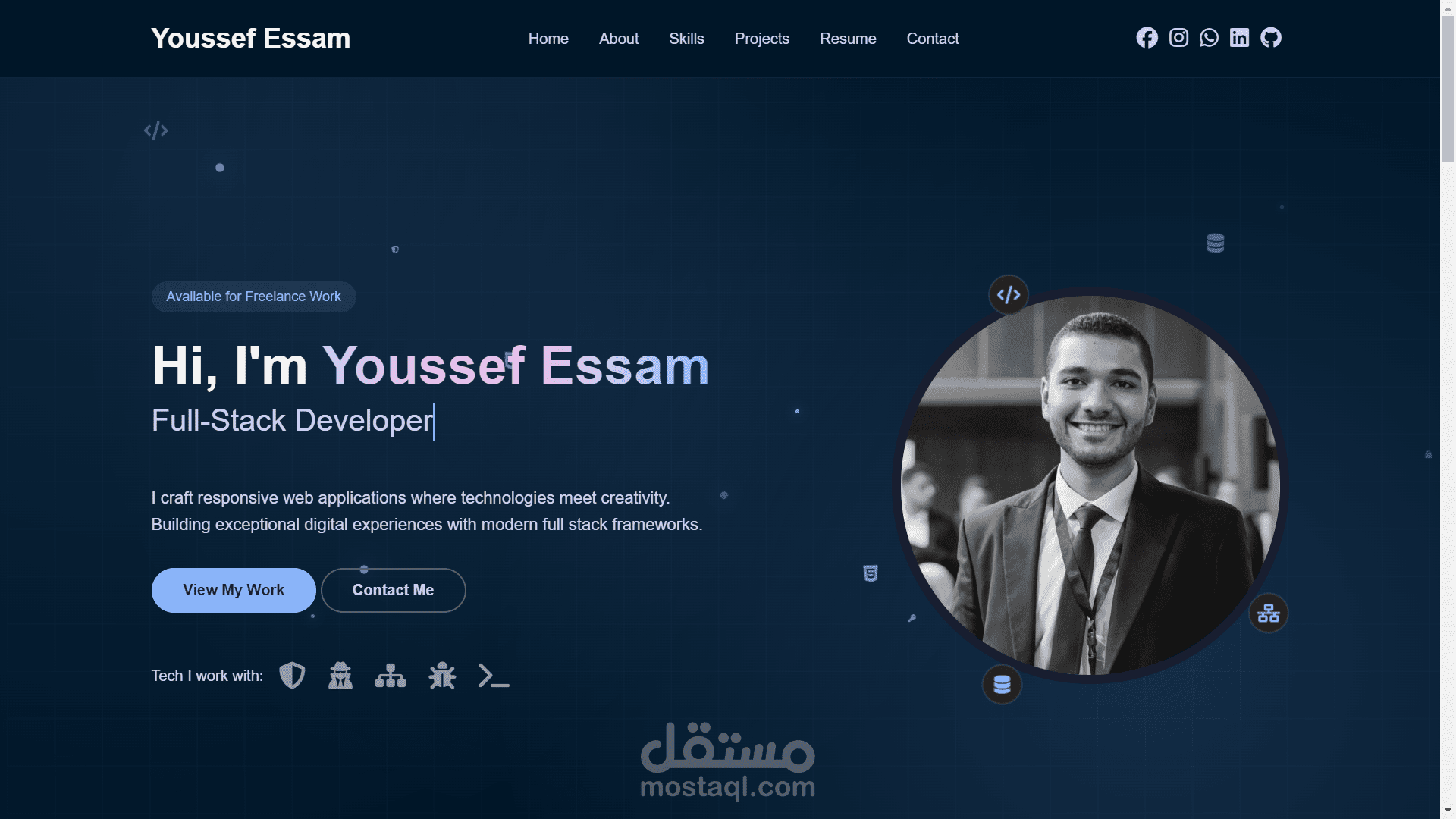 موقع بورتفوليو شخصي احترافي
