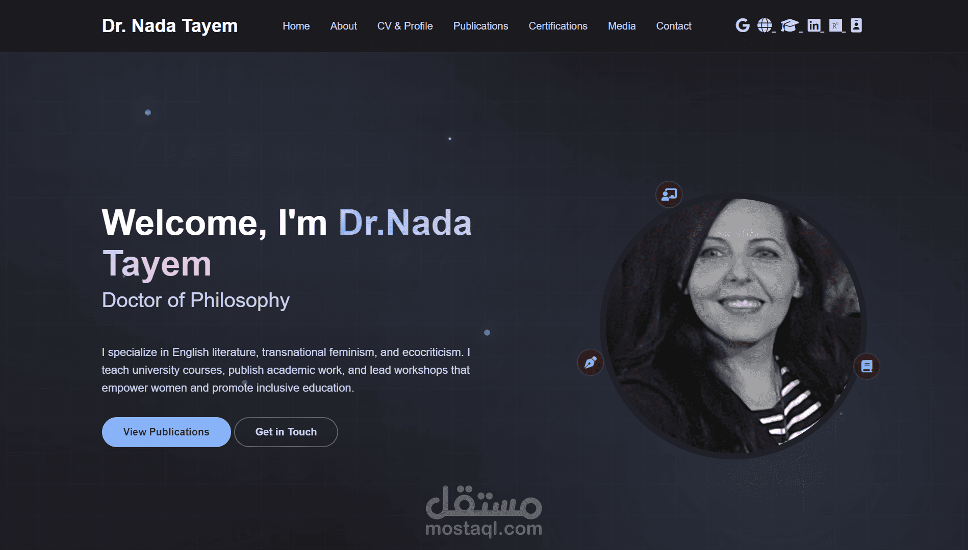 تصميم وإنشاء بورتفوليو شخصي أكاديمي احترافي