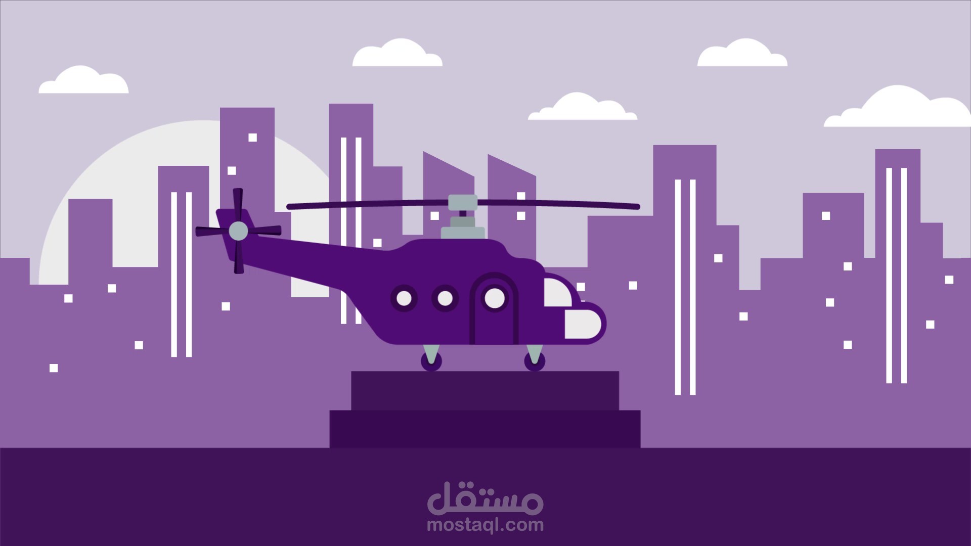 مشهد موشن جرافيك منفذ ببرنامج After Effects