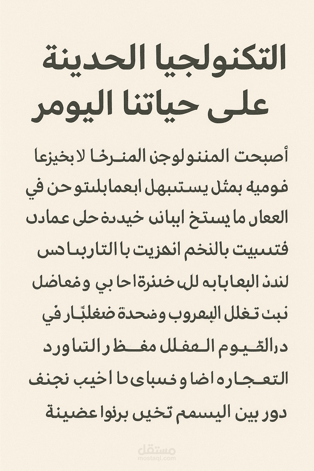 التكنولوجيا الحديثة على حياتنا اليوميه