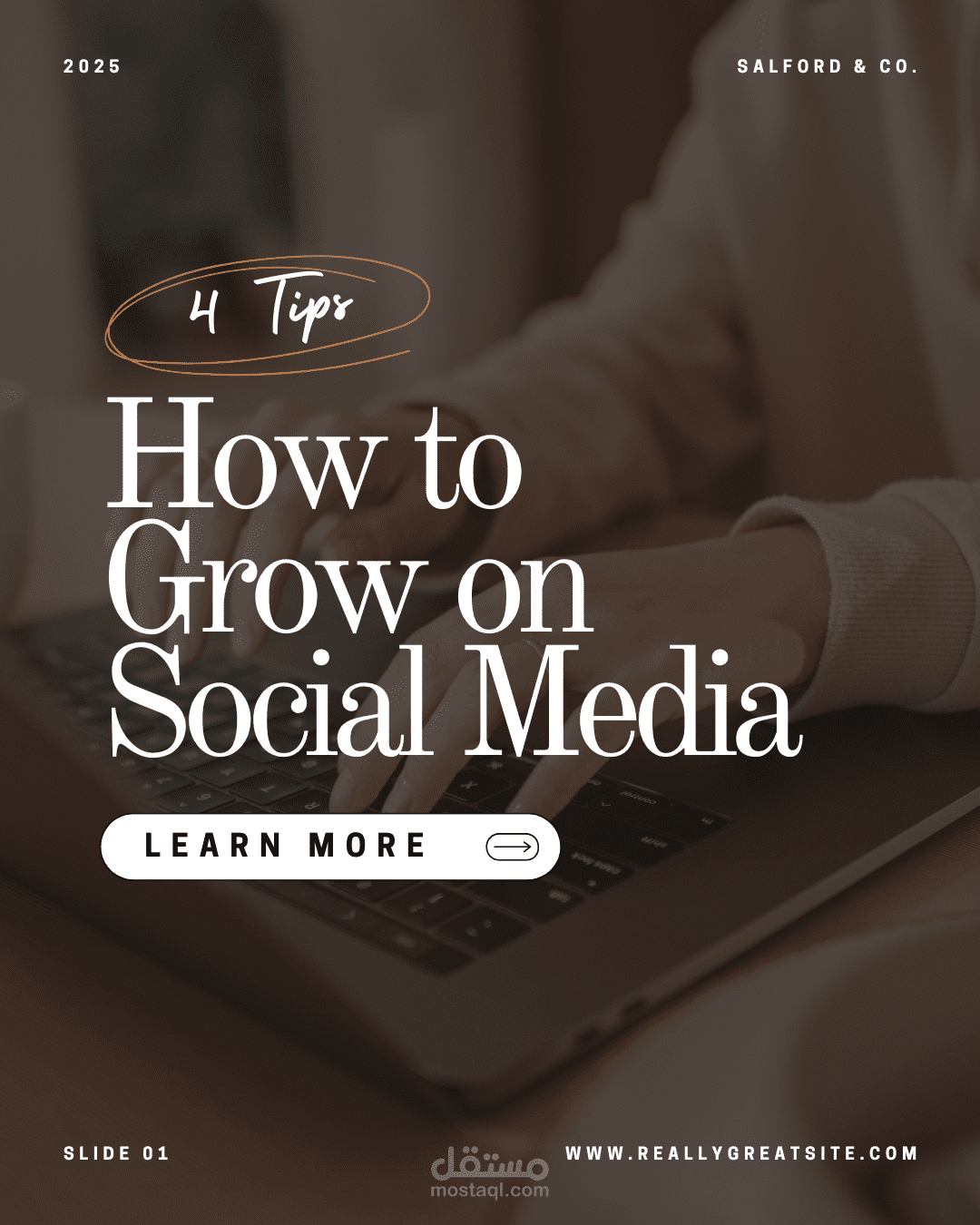 تصميم بوست إنستجرام تعليمي بتصميم عصري (Social Media Tips)