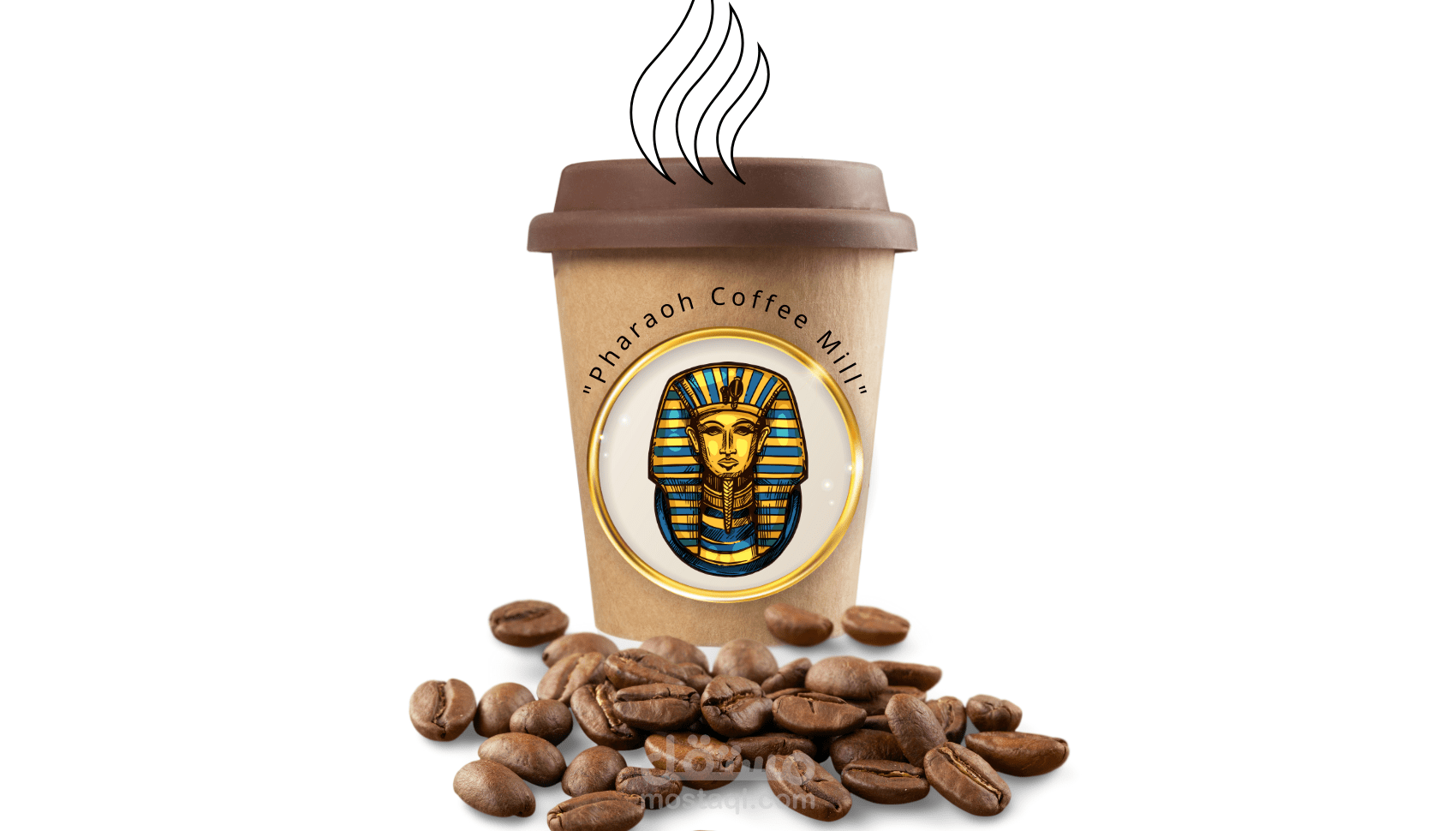 Designing a professional logo for the "Pharaoh Coffee Mill" project using Canva.